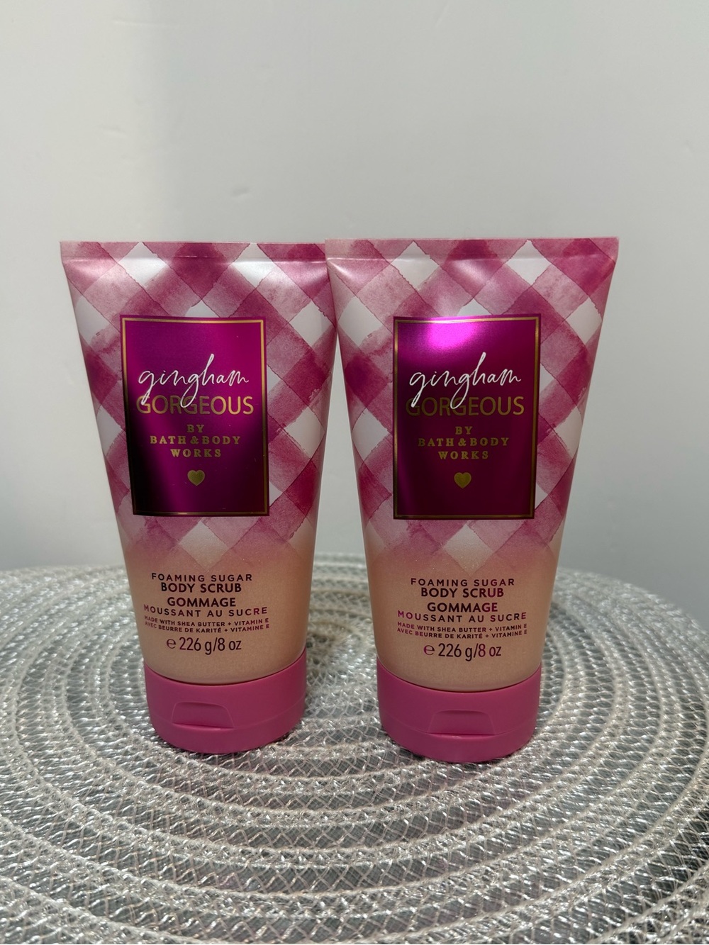 BBW Gingham Gorgeous Body Scrub Set of 2 NWT